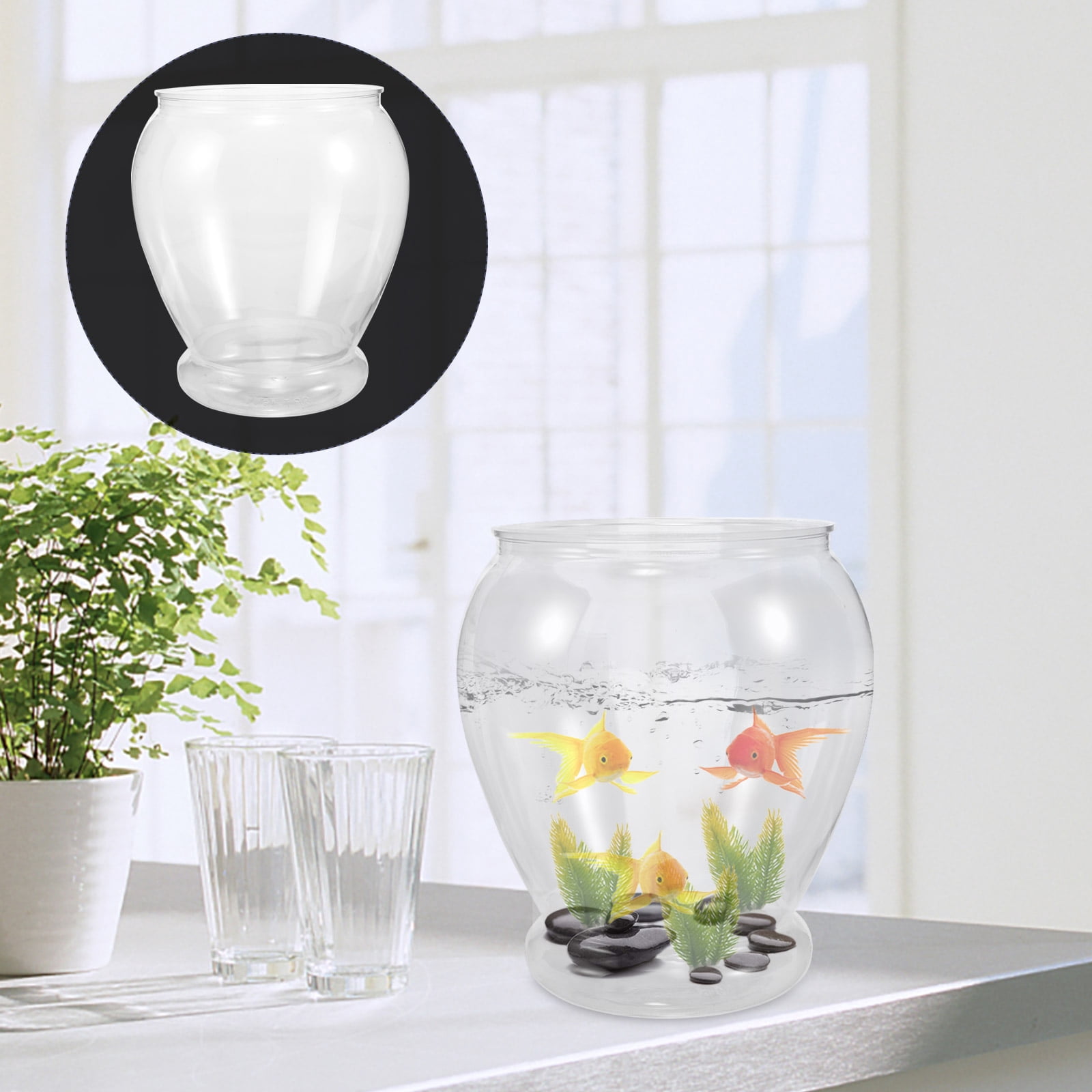 Visual Reference: Elayard Clear Plastic Betta Tank Multi Function Small Fish Tank