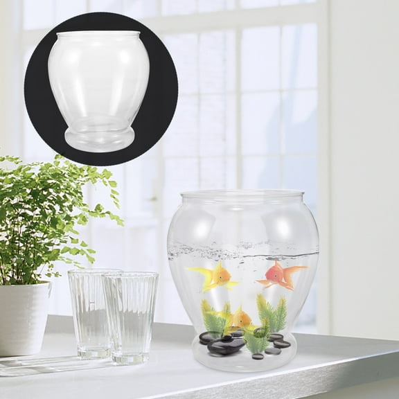 ELAYARD Plastic Multi Function Fish Tank for Desktop Decor with Transparent Design