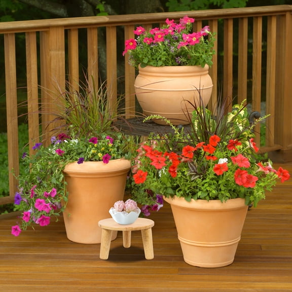 ELAYARD Wooden Flower Pot Holder Wood Riser Khaki Indoor Plant Stand Decorative 1 Piece