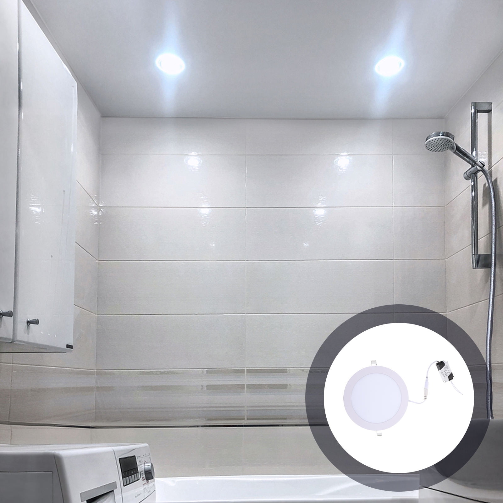 ELAYARD Dimmable White LED Recessed Downlight Round Ceiling Light with ...