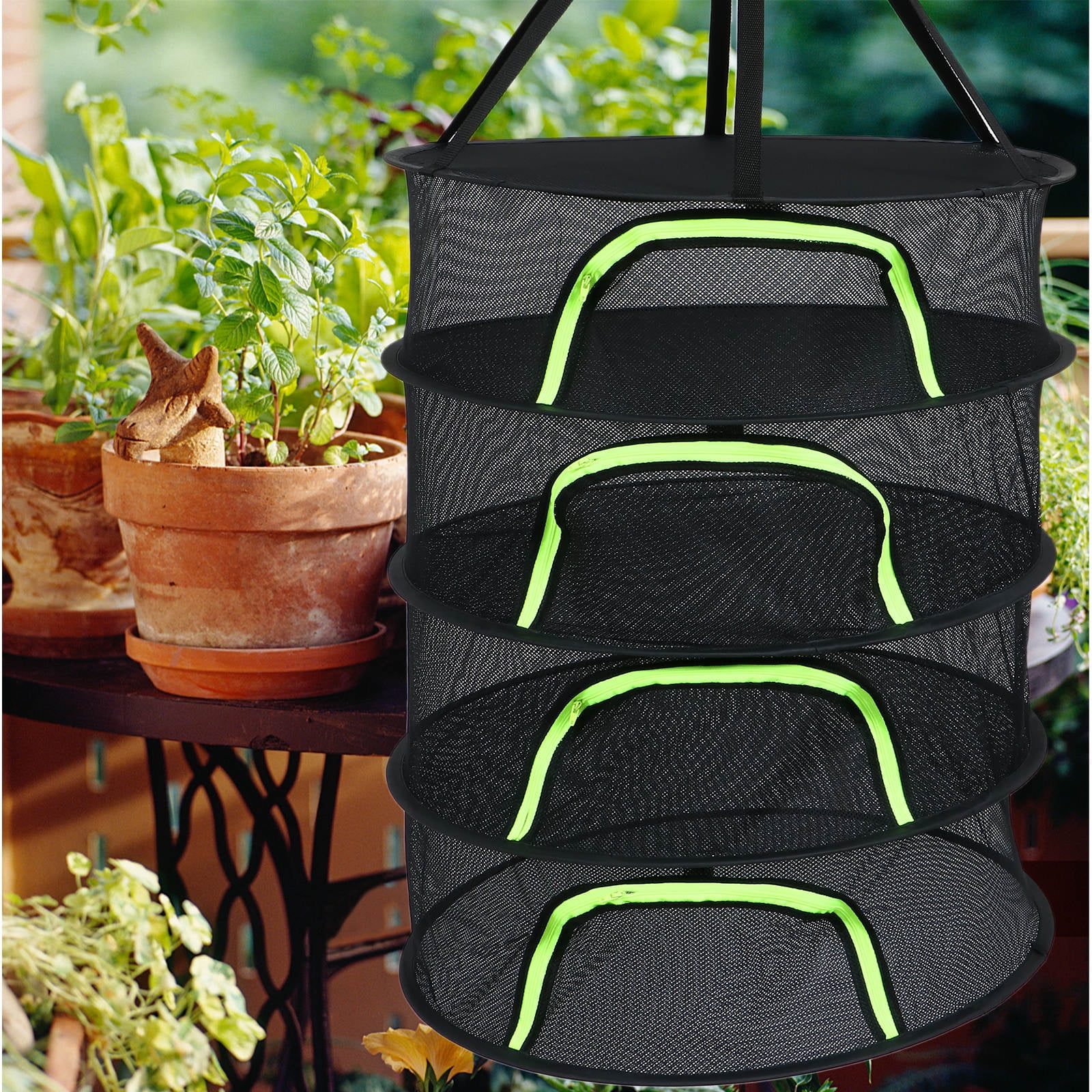ELAYARD Black Multi-Functional Drying Net Basket, 1 Piece - Ideal for Gardeners, Outdoor Use, Camping, and Home Storage Solutions