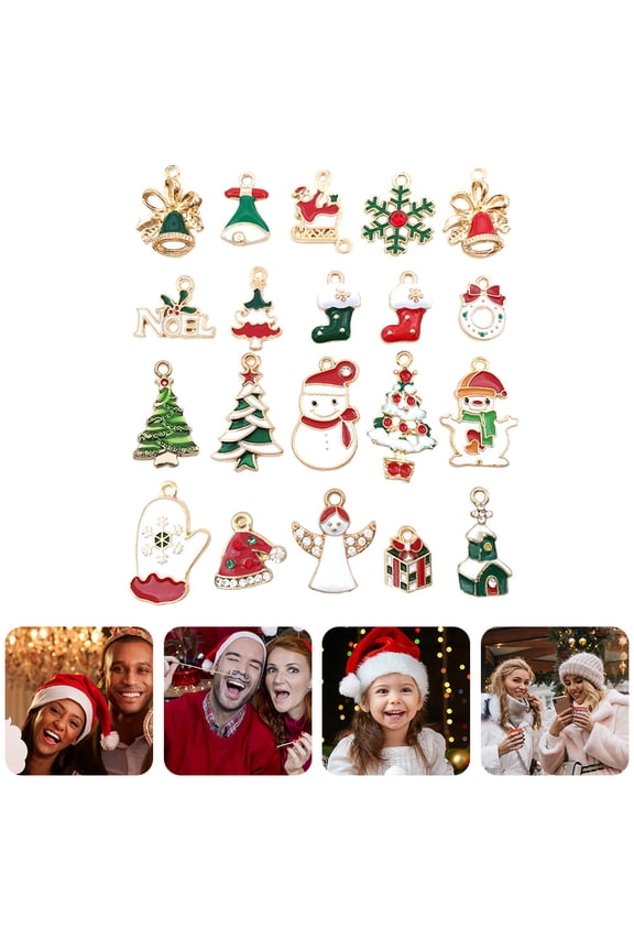 Mini Charms for Crafts Drop Oil Pendant Assorted Color 20Pcs