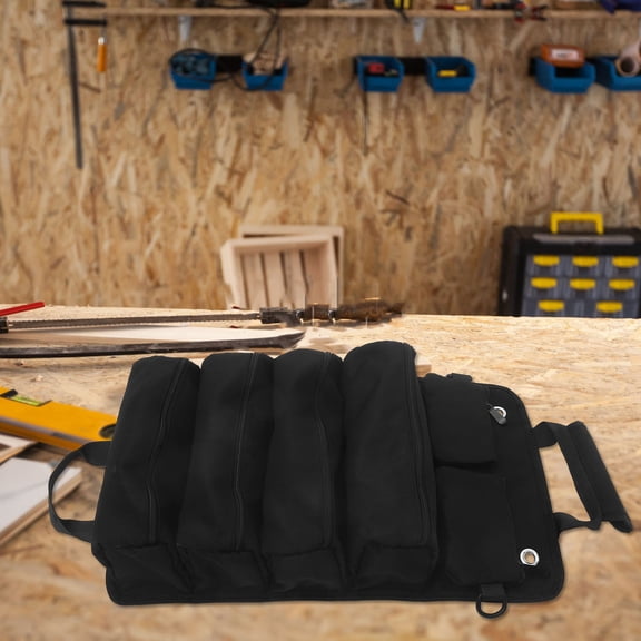ELAYARD Black Rolling Tool Bag Organizer Designed for Portable Tool Storage and Access