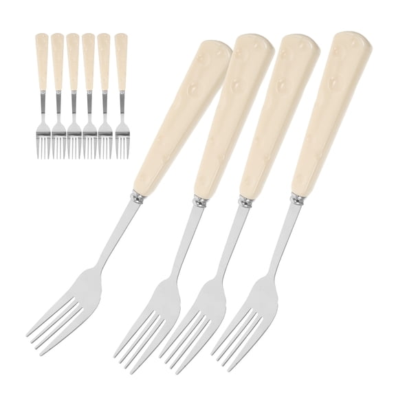 ELAYARD Durable Cheese Forks Stainless Steel Faux Ceramic Charming Design