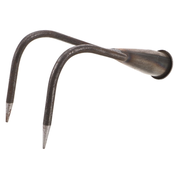 ELAYARD Steel Garden Rake Head with Black Double Prong Claw, Ideal for Soil Loosening and Aeration