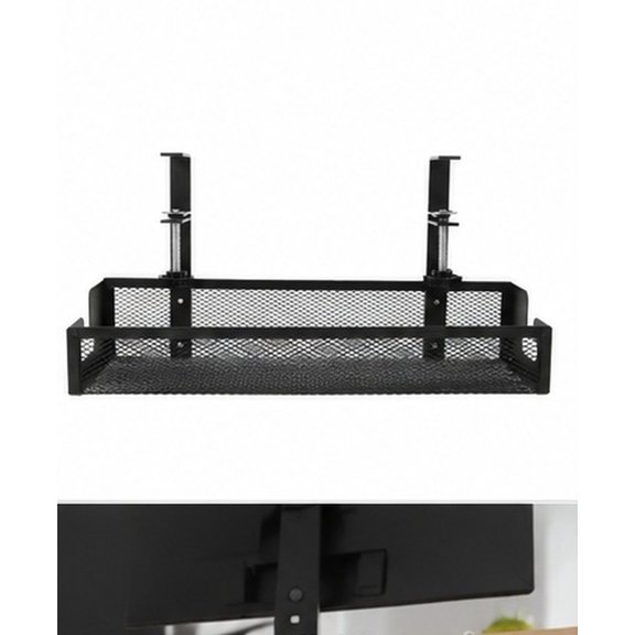 ELAYARD Metal Wire Cord Organizer Under Desk Cable Tray with Carbon Steel Storage Rack for Cable Management