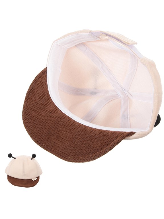 White Cotton Baseball Cap with Bee Embroidery, Durable Sun Protection Hat for Outdoor Sports and Everyday Wear