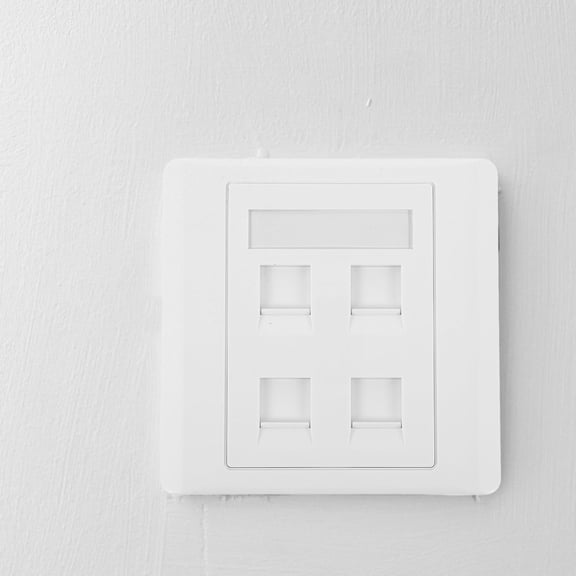 ELAYARD Durable White Ethernet Wall Outlet Panel with 4 Ports for Home Network Setup