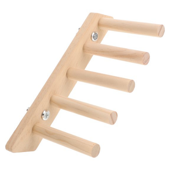 ELAYARD Parrot Perch Stand Bird Perch Ladder Wooden Light Yellow 1 Pcs