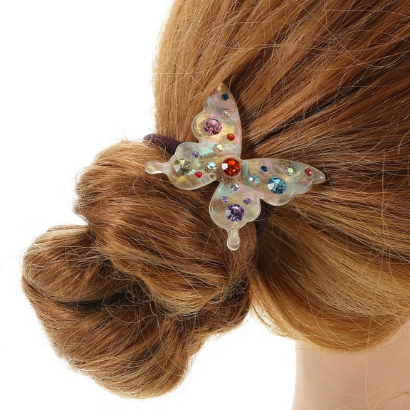ELAYARD Elastic Transparent Butterfly Hair Bands for Stylish Ponytails and Braids