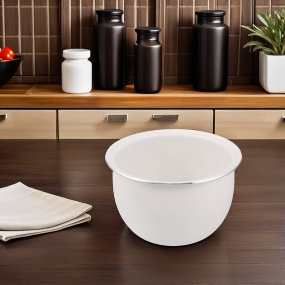 ELAYARD White Ceramic Glazed Rice Cooker Inner Pot with Double Nonstick Coating for Even Heat Cooking