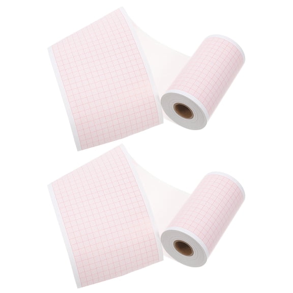 ELAYARD EKG Chart Paper Roll, Red Grid Electrocardiogram Recording Paper for Clinical Heart Monitoring and Analysis Use