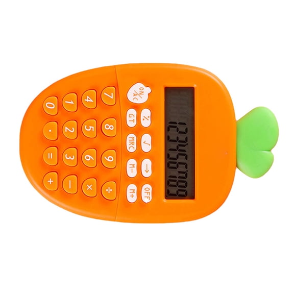 ELAYARD Orange Portable Electronic Calculator Carrot Shape for Easy Calculations