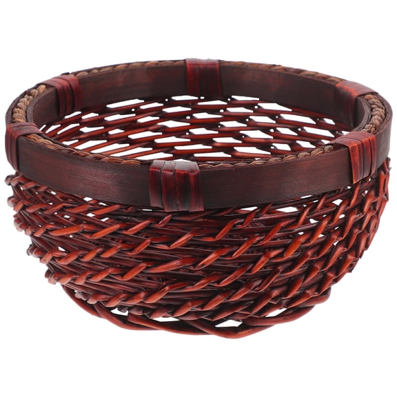 ELAYARD Woven Bread Basket Brown Rattan Storage Box Reusable Organizer for Food and Snacks