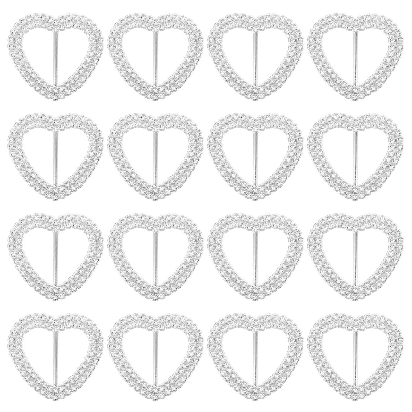 ELAYARD 100Pcs Elegant Heart Rhinestone Scarf Buckle Easy to Use Scarf Clip Accessory
