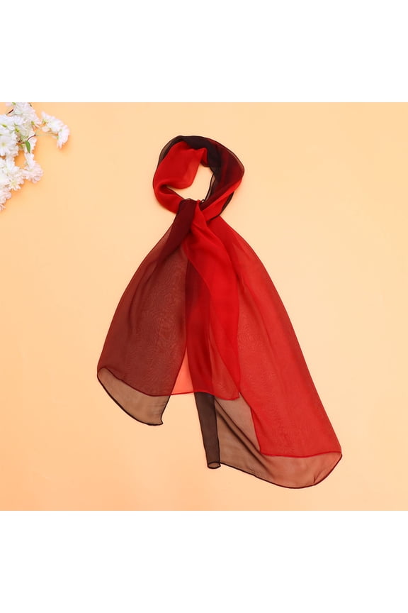 1Pc Gradient Scarf Red Elegant Muffler Soft Breathable Summer Shawl