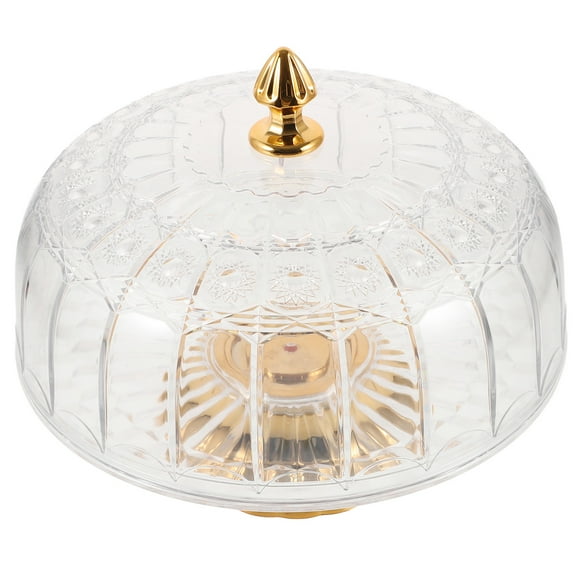 ELAYARD Transparent Cake Stand with Lid Plastic Footed Tray for Elegant Fruit and Dessert Display