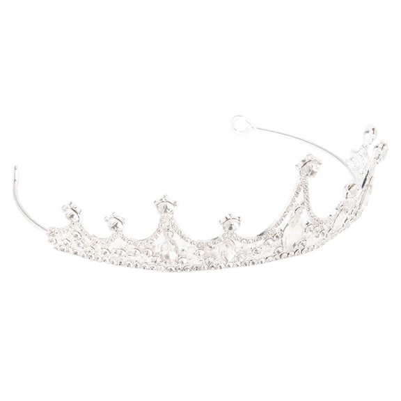 ELAYARD Elegant Crown Headband Hair Accessory for Birthday Party Photography 1Pack White