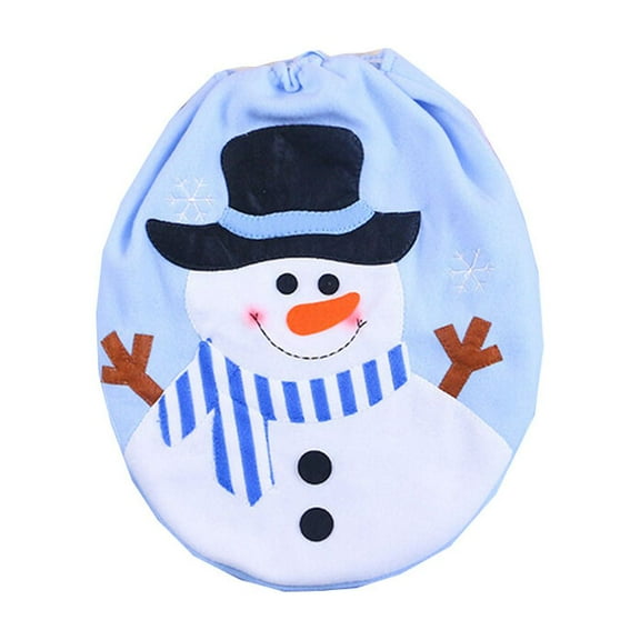 ELAYARD Toilet Seat Cover Snowman Bathroom Use Cloth Holiday Toilet Seat Covers 1Set