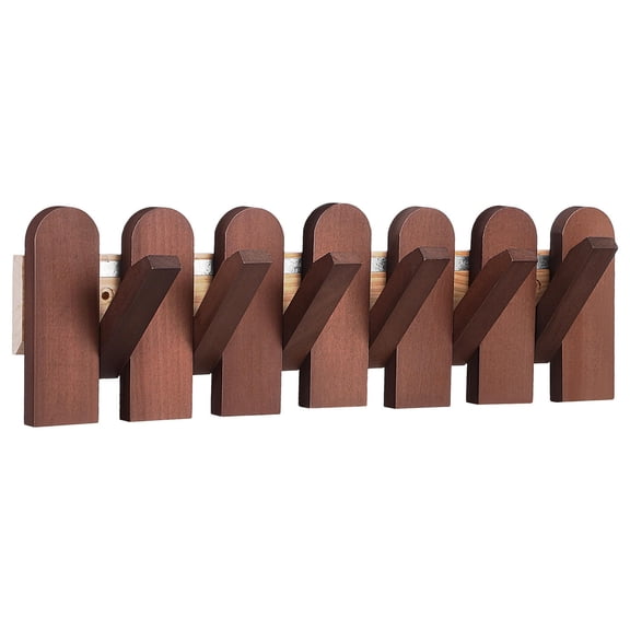 ELAYARD Solid Wood Wall Mounted Coat Rack with Artistic Piano Hooks for Entryway, Bedroom, and Living Room