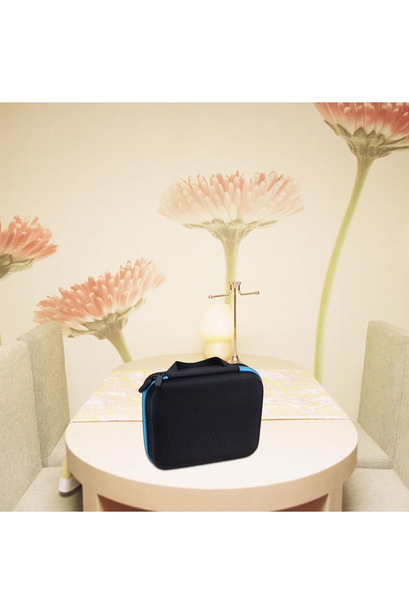 1Pc Blue Essential Oil Bag Durable Zipper Design for Portable Storage and Travel Cosmetics Bottle