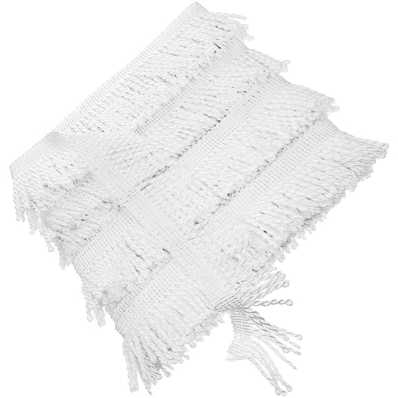 ELAYARD Elegant White Curtain Tassel Fringe Trim in Polyester Silk for Sewing