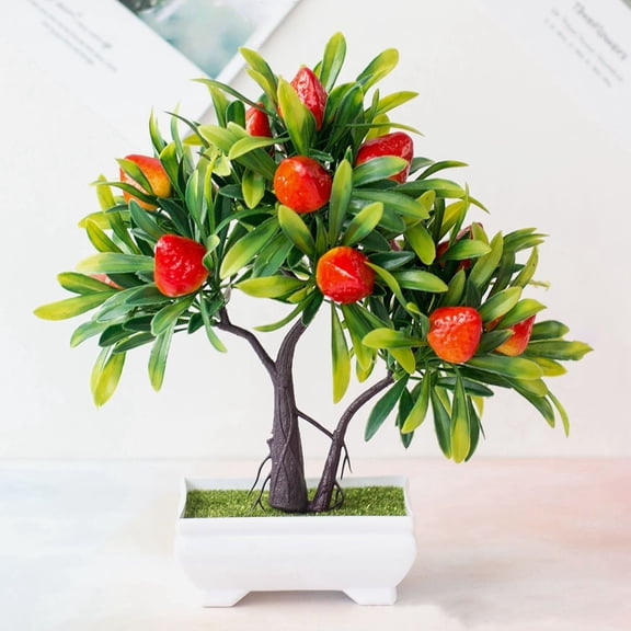 ELAYARD Simulation Bonsai Strawberry Tree Artificial Plastic Plant for Shop Office Home Decoration