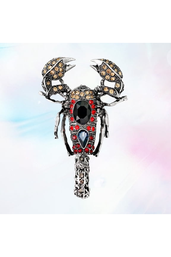 Fashion Crystal Brooch Rhinestone Scorpion Jewelry Decoration for Women 1Pack