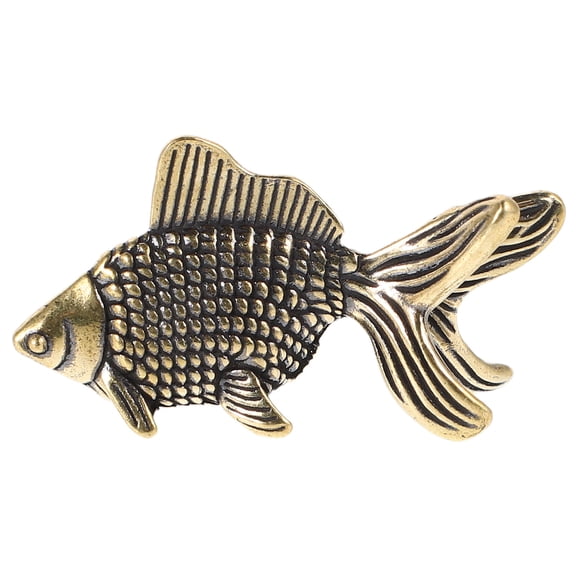 ELAYARD Elegant Golden Copper Fish Figurine  Shui Decor for Office Home Tea Ceremony Ornament