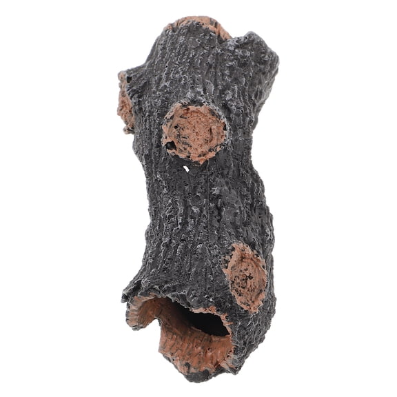 ELAYARD Terrarium Decor Black Reptile Tree Bark Hide Aquarium Hideaway Fish Tank Shelter