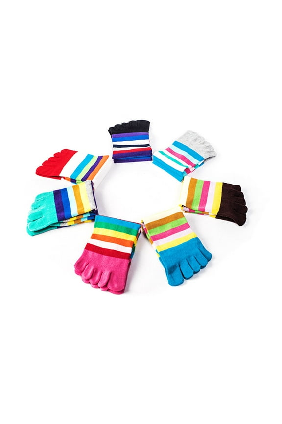 Five Finger Socks Soft Cotton Elastic Fit Breathable Sweat Absorption ped Pattern