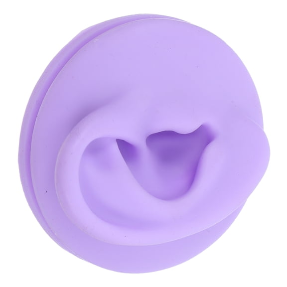 ELAYARD Silicone Ear Model, Violet, Soft, Realistic, for Jewelry Display and Piercing Practice