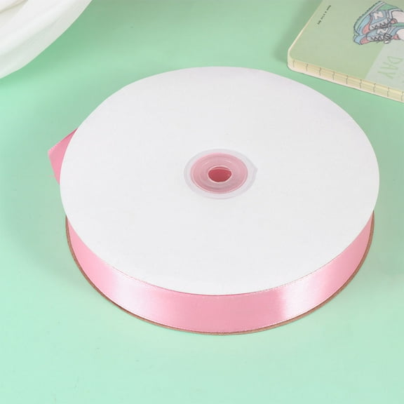 ELAYARD 1Pcs Polyester Fabric Ribbon Smooth Satin Pink for Wrapping and Party Supplies