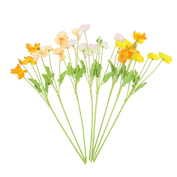 ELAYARD 8Pcs Fake Flower Decors Assorted Color for Indoor Vase Arrangement and Wedding Use