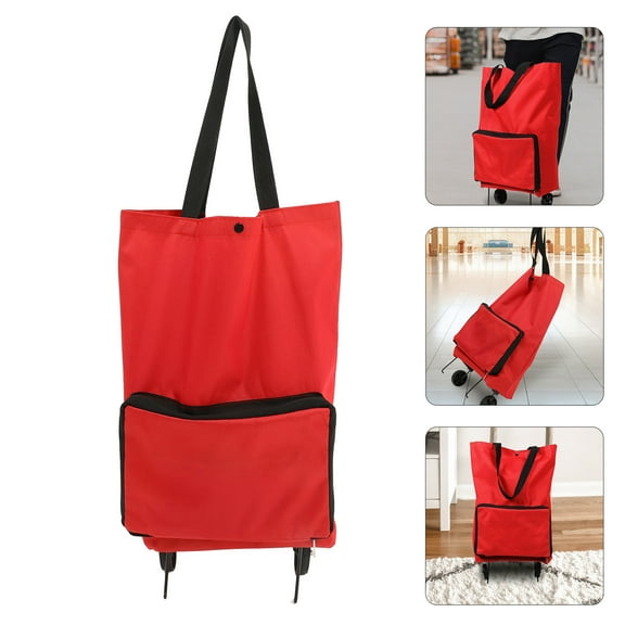 ELAYARD Oxford Cloth Folding Cart Red - Moisture Resistant Storage Trolley for Easy Transport and Organization