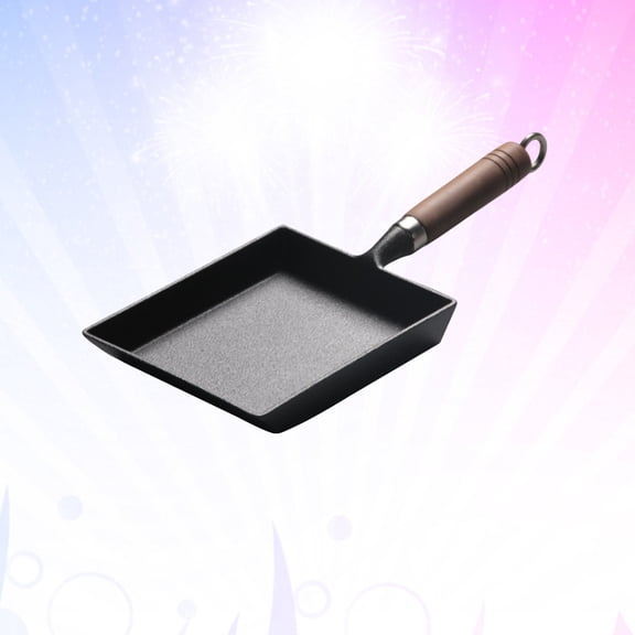 ELAYARD Rectangular Frying Pan Nonstick Black Flat Bottom for Easy Omelette and Sandwich Cooking