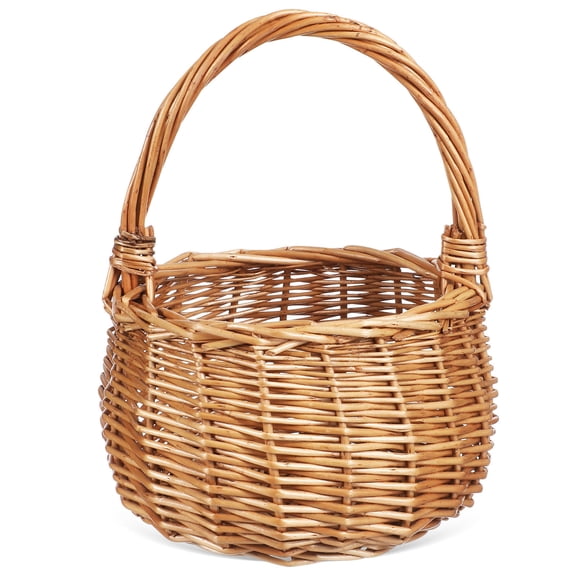 ELAYARD Light Brown Wicker Basket with Handle Handwoven for Wedding Flower Decor and Storage
