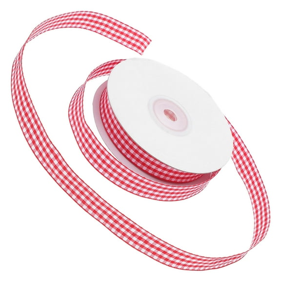 ELAYARD Red Gingham Ribbon for Multi-Use Crafting, Wrapping, and Elegant Bow Knot Designs