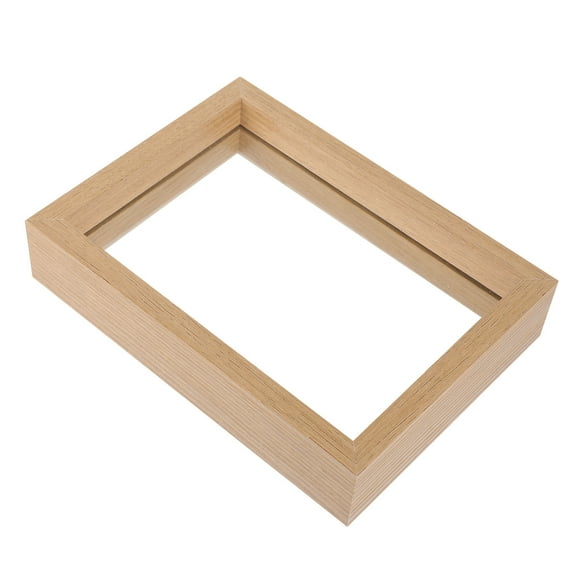 ELAYARD Khaki Double Sided Glass Flower Display Frame Wooden Frame for Home Decor