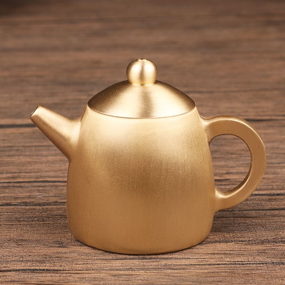 ELAYARD Golden Brass Teapot for Birthday Office Ornament 1Set