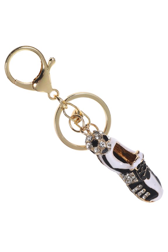 Football Themed Keychain Sports Fan Key Chains 1Set Golden Alloy for Fan Gear