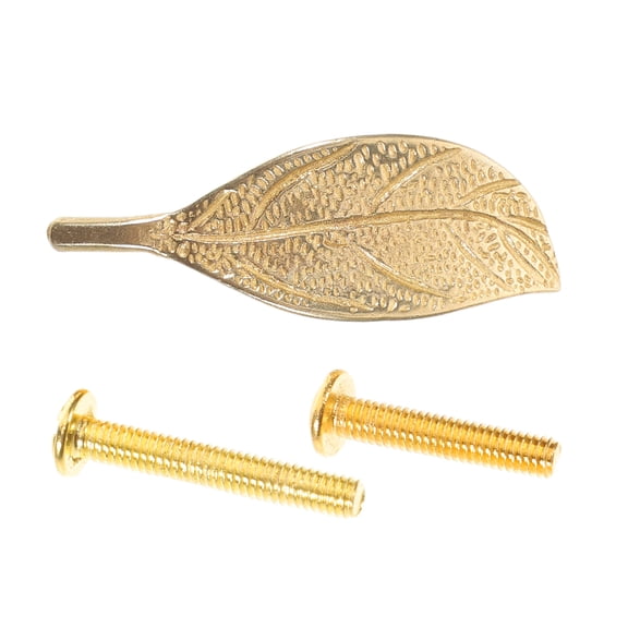 ELAYARD Golden Polished Brass Leaf Drawer Pulls for Rustic Farmhouse Style Cabinet Hardware and Wardrobe