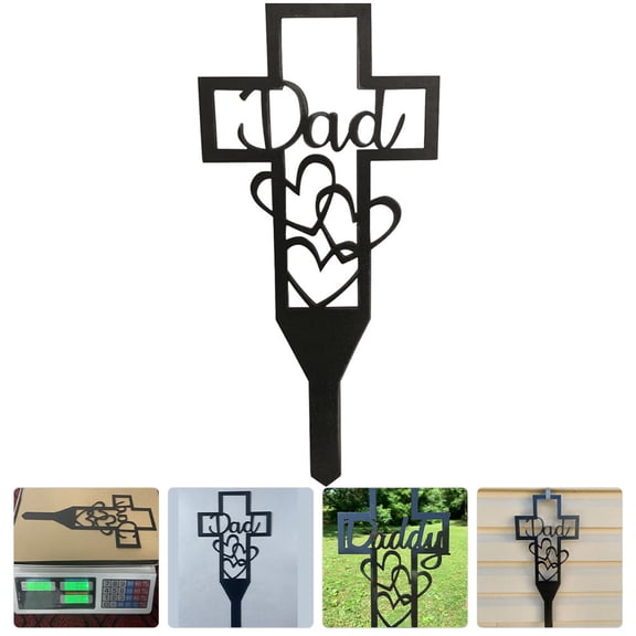 ELAYARD Outdoor Black Garden Stake for Cemetery Memorial Yard Ornament