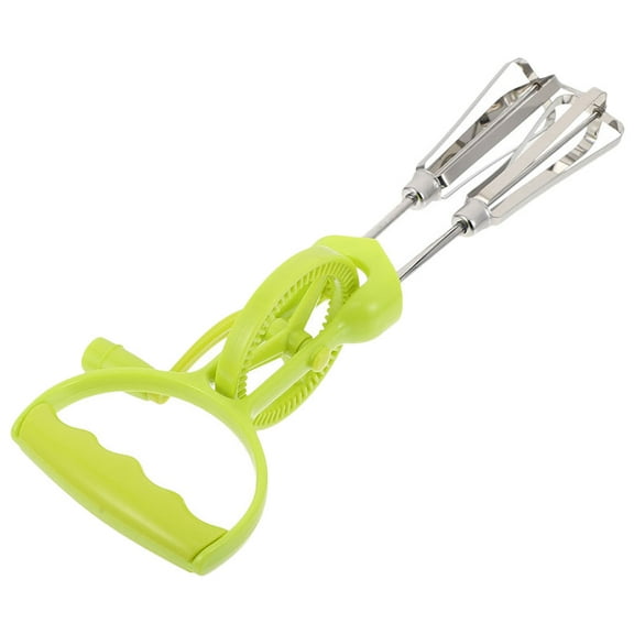 ELAYARD Manual Hand Crank Kitchen Mixer in Green for Easy Mixing Supplies with Stainless Steel and Plastic Construction 9.5in