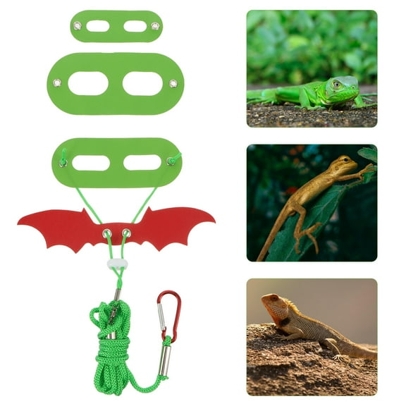 ELAYARD Reptile Accessories Lizard Costume Set Green Non-Woven for Pet Use