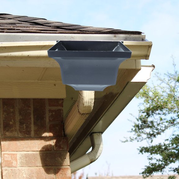 ELAYARD Grey Aluminum Outdoor Gutter Extension with Arc Design for Optimized Water Flow