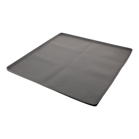 ELAYARD Grey Corner Trash Can Mat with Raised Edge Non Slip Silicone Kitchen Floor Protector