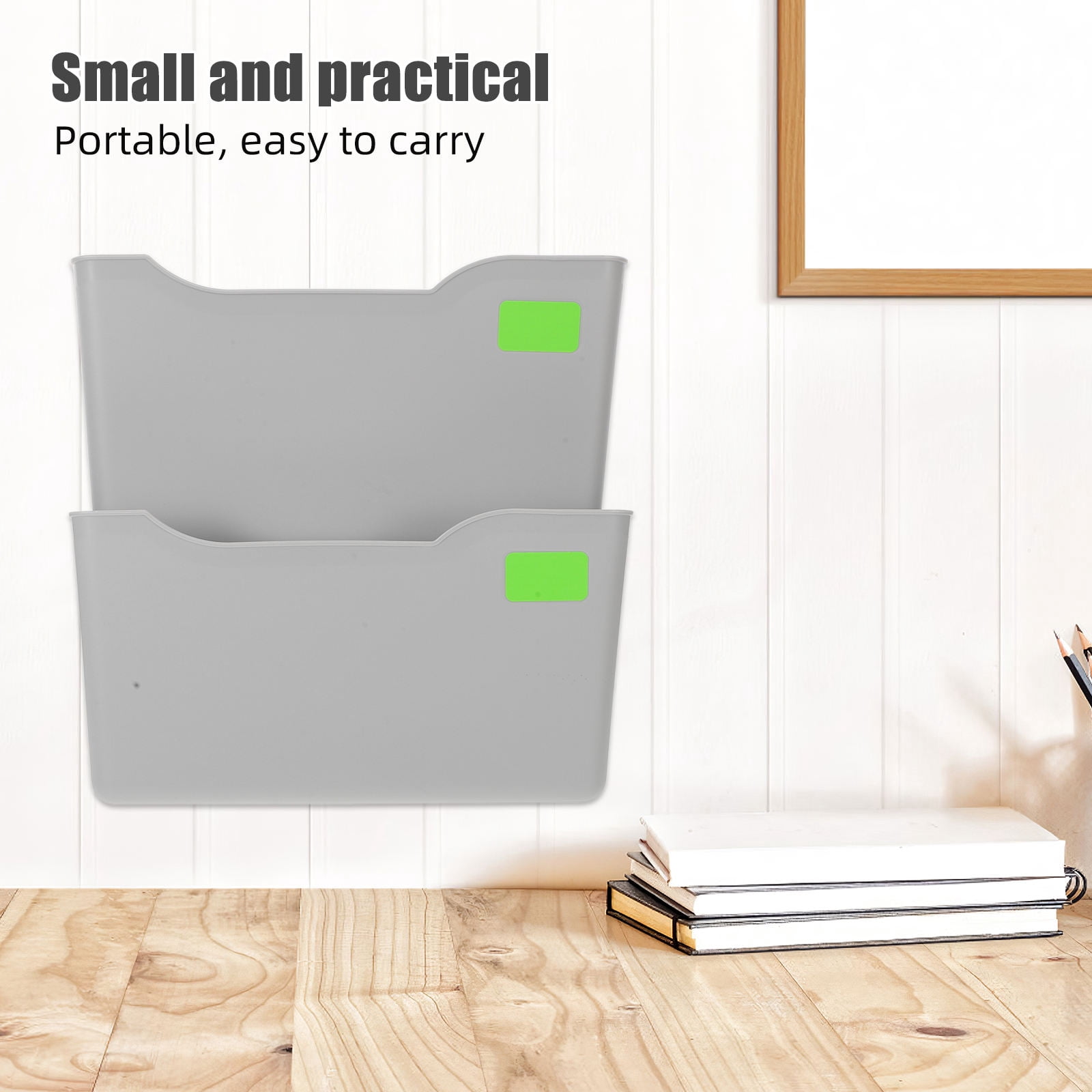 ELAYARD Grey Wall Mounted Plastic File Holder Organizer for Office ...