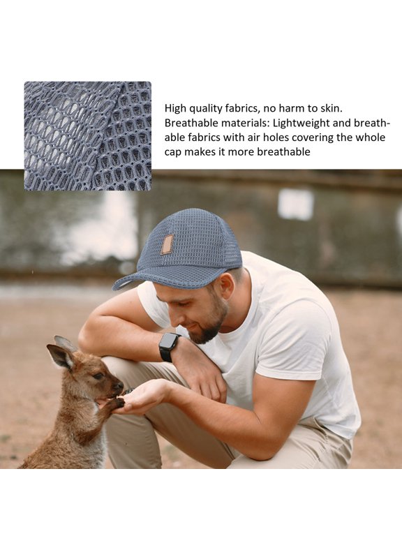 Durable Grey Sun Block Baseball Cap with Breathable Mesh for Outdoor Wear