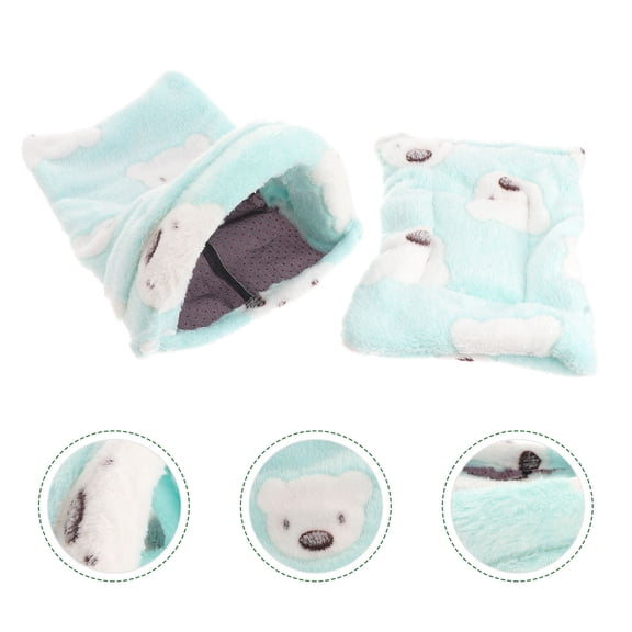 ELAYARD Soft Fleece Guinea Pig Bed in Light Green for Small Pets Warmth and Comfort